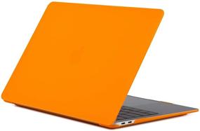 img 4 attached to Se7enline MacBook Air 13 inch Case 2021/2020/2019/2018 - Frosted Hard Shell Protective Cover for Mac Air 13-Inch with Retina Touch ID - A1932/A2337/A2179 - Orange