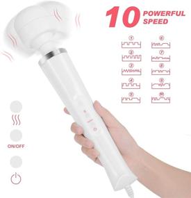 img 3 attached to 💆 Newversion Rechargeable Wand Massager - Handheld Back and Neck Massager for Muscle Aches and Body Relaxation.