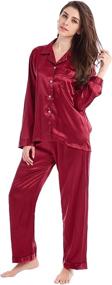 img 2 attached to Candice Classic Sleepwear Loungewear Burgundy