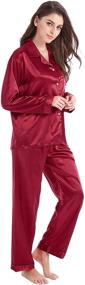 img 3 attached to Candice Classic Sleepwear Loungewear Burgundy