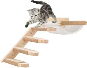 img 4 attached to 🐱 Expand Your Cat's Territory with the Wooden Cat Wall Furniture: A Wall-Mounted Cat Hammock with Sisal Scratching, Climbing Shelves & Perch Bed for Optimal Kitty Comfort and Entertainment