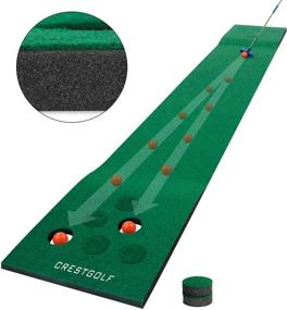 img 1 attached to 🏌️ Golf Pong Mat Game Set for Indoor & Outdoor Short Game- Green Putting Mat, 2 Putters, 6 Golf Balls, and 12 Hole Covers- Ideal for Office Parties and Backyard Use