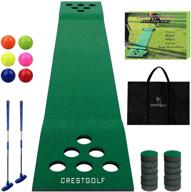 🏌️ golf pong mat game set for indoor & outdoor short game- green putting mat, 2 putters, 6 golf balls, and 12 hole covers- ideal for office parties and backyard use логотип