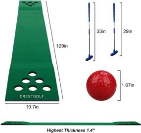 img 3 attached to 🏌️ Golf Pong Mat Game Set for Indoor & Outdoor Short Game- Green Putting Mat, 2 Putters, 6 Golf Balls, and 12 Hole Covers- Ideal for Office Parties and Backyard Use