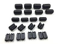 efficient noise filtering: 20 pcs snap on ferrite core cord ring for various cable diameters, black logo