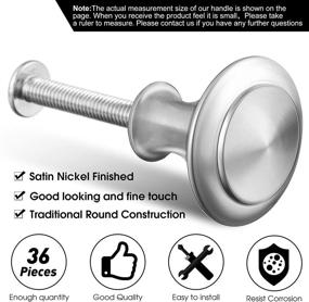 img 3 attached to 36 Round Ringed Kitchen Cabinet Knobs Handles | Drawer Pulls Hardware Set with Screws | Silver Finish, 1.06 Inch | Cupboard Handles