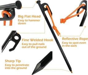 img 1 attached to Sutekus Reflective Heavy Duty Anchors Outdoors