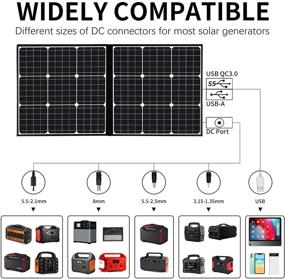 img 2 attached to GOFORT 100W 18V Portable Solar Panel: Compact Charger for Outdoor Camping RV, with USB, QC 3.0, DC Output - Compatible with Solar Generator Power Station, Phones, Laptops, Tablets
