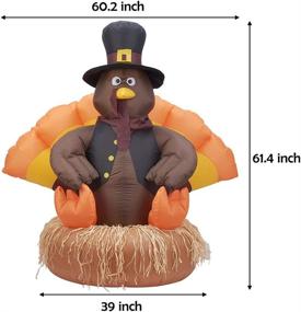 img 2 attached to 🦃 Mesmerizing Twinkle Star 5 FT Inflatable Lighted Turkey: Thanksgiving Yard Decor Display for Autumn Fall Outdoor Decoration