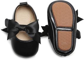 img 3 attached to Adorable and Comfortable Soft Sole Leather T-Strap Mary Jane Shoes for Baby Girls - Perfect for Prewalkers and Toddlers