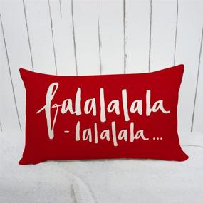 img 1 attached to 🎅 GTEXT Christmas Decorative Throw Pillow Cover Holiday Decor, Falalalala Cushion Cover Case for Couch Sofa Home Decoration, Fall Pillows Linen, 12 X 20 Inches