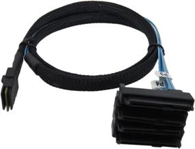 img 2 attached to 💻 CABLEDECONN Mini SAS 36 SFF-8087 to (4) SFF-8482 Connectors with SATA Power 1m: Efficient Data Transfer and Power Supply Solution