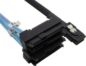 img 1 attached to 💻 CABLEDECONN Mini SAS 36 SFF-8087 to (4) SFF-8482 Connectors with SATA Power 1m: Efficient Data Transfer and Power Supply Solution