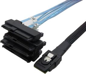 img 3 attached to 💻 CABLEDECONN Mini SAS 36 SFF-8087 to (4) SFF-8482 Connectors with SATA Power 1m: Efficient Data Transfer and Power Supply Solution