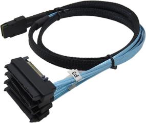 img 4 attached to 💻 CABLEDECONN Mini SAS 36 SFF-8087 to (4) SFF-8482 Connectors with SATA Power 1m: Efficient Data Transfer and Power Supply Solution