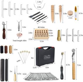 img 2 attached to Complete Leather Craft Kit for Beginners: Caydo 67-Piece Tool Set with Instructions & Tool Holder
