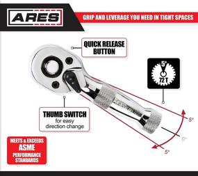 img 3 attached to 🔧 Efficient 2 Piece Stubby Ratchet: ARES 42037 with 72 Tooth Design