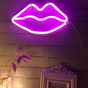 img 3 attached to 💋 QiaoFei Lips Shaped Neon Signs: Vibrant LED Art Decor for Romantic Wall Décor, Party, and Event Decoration in Pink – Perfect for Studio, Kids Room, Living Room, Wedding Party