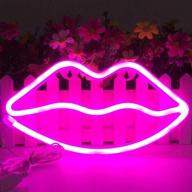 💋 qiaofei lips shaped neon signs: vibrant led art decor for romantic wall décor, party, and event decoration in pink – perfect for studio, kids room, living room, wedding party логотип