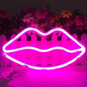 img 4 attached to 💋 QiaoFei Lips Shaped Neon Signs: Vibrant LED Art Decor for Romantic Wall Décor, Party, and Event Decoration in Pink – Perfect for Studio, Kids Room, Living Room, Wedding Party