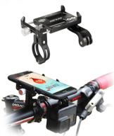 gub bike phone mount holder - universal adjustable rotating clamp for mountain bike & motorcycle - fits iphone, samsung galaxy & android - black 88 logo