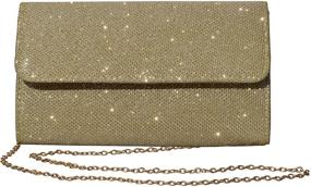 img 4 attached to 👛 Блестящая вечерняя сумка-клатч Outrip для женщин на шикарных вечеринках и свадьбах, с элегантной цепочкой для ношения.