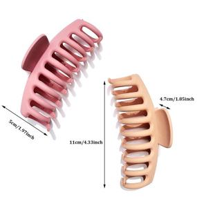 img 3 attached to 💪 LAKYTION 4 Pack Big Claw Clips for Thick Hair - 4 Inch Nonslip Large Hair Claw Clips for Women and Girls with Matte Strong Hold