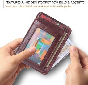 img 1 attached to Премиальные минималистичные кожаные кошельки 🔒 с блокировкой кредитных карт для мужской аксессуаров