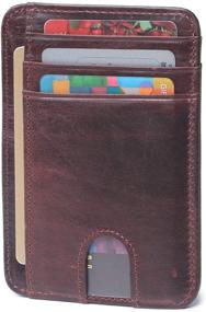 img 4 attached to Премиальные минималистичные кожаные кошельки 🔒 с блокировкой кредитных карт для мужской аксессуаров