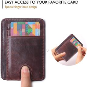 img 2 attached to Премиальные минималистичные кожаные кошельки 🔒 с блокировкой кредитных карт для мужской аксессуаров