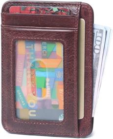 img 3 attached to Premium Minimalist Leather Wallets 🔒 with Credit Card Blocking for Men's Accessories