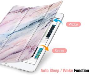 img 3 attached to Fintie iPad Mini 5 2019 Case - Slim Lightweight Shell Cover with Translucent Frosted Back Protector | Auto Wake/Sleep | 7.9 Inch 5th Generation iPad Mini | Marble Pink