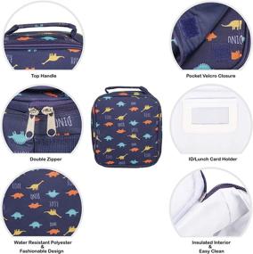 img 2 attached to 🦖 Dinosaur Insulated Backpack for Kids - Polyester Lunchbox Backpacks and School Bags