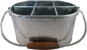 img 4 attached to Versatile Galvanized Tin Picnic Caddy: Organizer, Condiment & Beer Bottle Holder (Assorted)