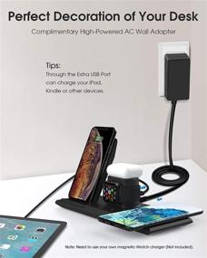 img 3 attached to 🔌 NANAMI 5 in 1 Wireless Charger: Fast Charging Station for iWatch SE/6/5/4/3/2/1, AirPods Pro/2, iPhone 13/12/11, Galaxy S20/S10 with Extra USB-A Port for iPad - 36W Adapter Included