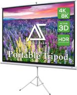 🎥 akia screens ak-t100sb1: portable projector screen with stand - 100 inch 4:3/16:9 white retractable display, 8k/4k hd & 3d ready - perfect for indoor/outdoor home theater, movies, office presentations logo