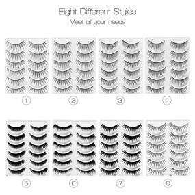 img 2 attached to 👁️ Enhance Your Look with Frcolor's 80 Pairs of Natural Fake Eyelashes: 8-Style Thick Long Eye Lashes for Women, Lady, Teenager, Girls