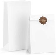 🛍️ bagdream paper lunch bags 6lb 100pcs kraft paper bags bulk - craft, bread, and snack bags - white, 6x3.54x11 inches logo