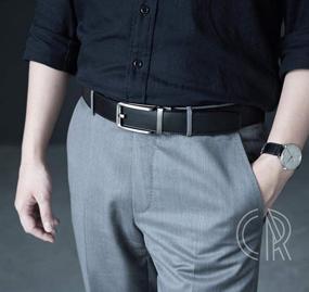 img 3 attached to Shop the Stylish Ratchet Leather Sliding Buckle: Adjustable Men's Belt Accessories