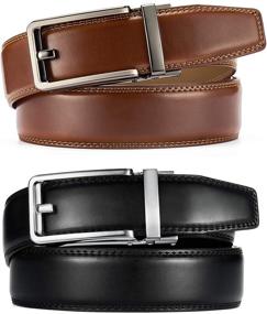 img 2 attached to Shop the Stylish Ratchet Leather Sliding Buckle: Adjustable Men's Belt Accessories