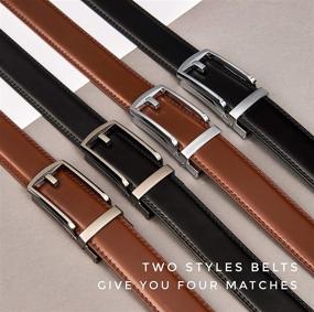 img 1 attached to Shop the Stylish Ratchet Leather Sliding Buckle: Adjustable Men's Belt Accessories