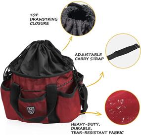 img 2 attached to Efficient Horse Grooming with Harrison Howard Premium Grooming Organizer Bag and Tote