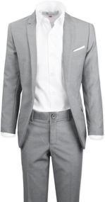 img 1 attached to 👔 Impeccable Style for Boys: Black Bianco Signature Complete Outfit for Suits & Sport Coats