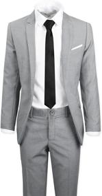 img 2 attached to 👔 Impeccable Style for Boys: Black Bianco Signature Complete Outfit for Suits & Sport Coats