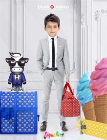 img 3 attached to 👔 Impeccable Style for Boys: Black Bianco Signature Complete Outfit for Suits & Sport Coats