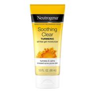 🧪 turmeric infused neutrogena soothing clear gel facial moisturizer, hydrating oil-free face cream for acne prone skin, paraben-free, cruelty-free, 3 fl. oz logo