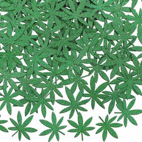 img 4 attached to 🌿 100 Pieces of Green Glitter Weed Leaf Paper Confetti - Perfect for 420 Birthday Parties, Wedding Festivals, Table Decorations, and Baby Shower Themes