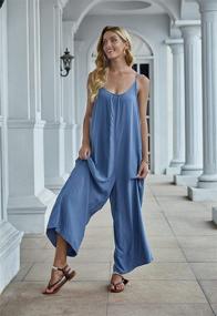 img 3 attached to Wexcen Jumpsuits Spaghetti Sleeveless Rompers Women's Clothing in Jumpsuits, Rompers & Overalls
