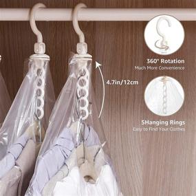 img 2 attached to LEVERLOC Hanging Vacuum Storage Bags - Space Saver Sealer for Clothes Coat Dress Suit Jacket Sweater Winter Coat Clothing Garment Organizer, 80% Space Saving Design, 4 Packs Clear Color