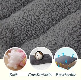 img 3 attached to 🐹 Rypet Guinea Pig Bed - Plush Square Sleep Mat Pad for Squirrel, Hedgehog, Rabbit, Chinchilla, and Small Animals - Warm and Cozy, Random Color